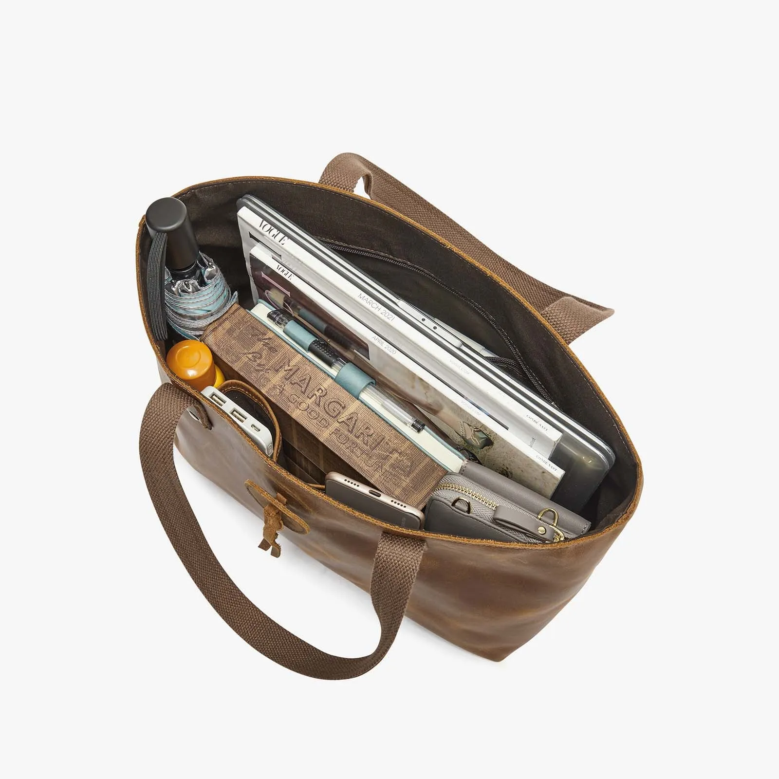 Women's  Brown Leather Tote Bag