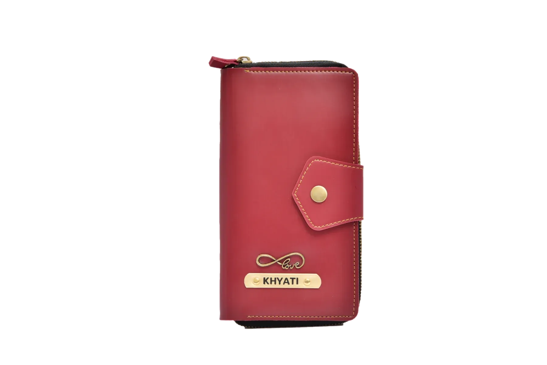 Women's Combo - Mini Makeup Kit & zip around lady Wallet (Wine)
