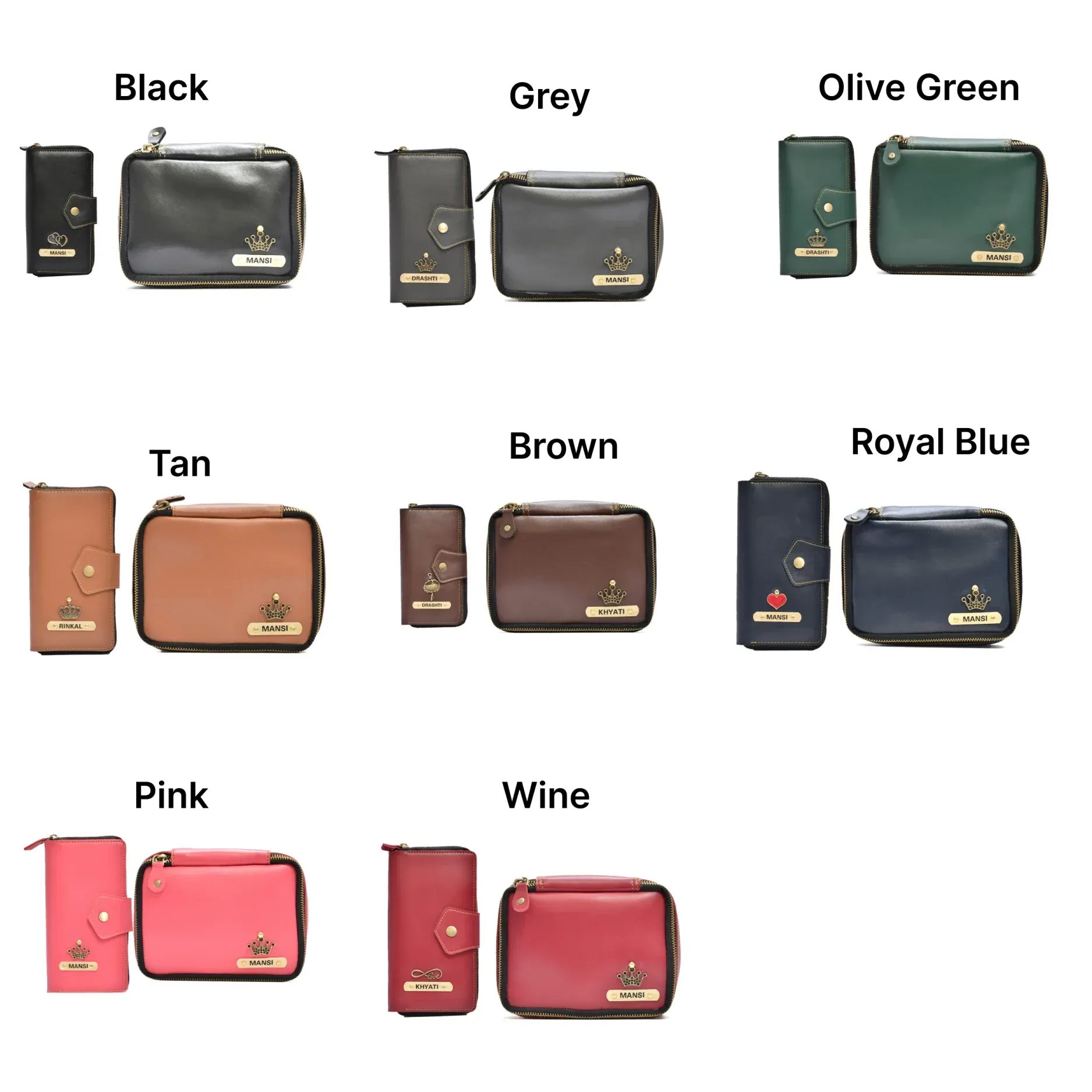 Women's Combo - Mini Makeup Kit & zip around lady Wallet (Wine)