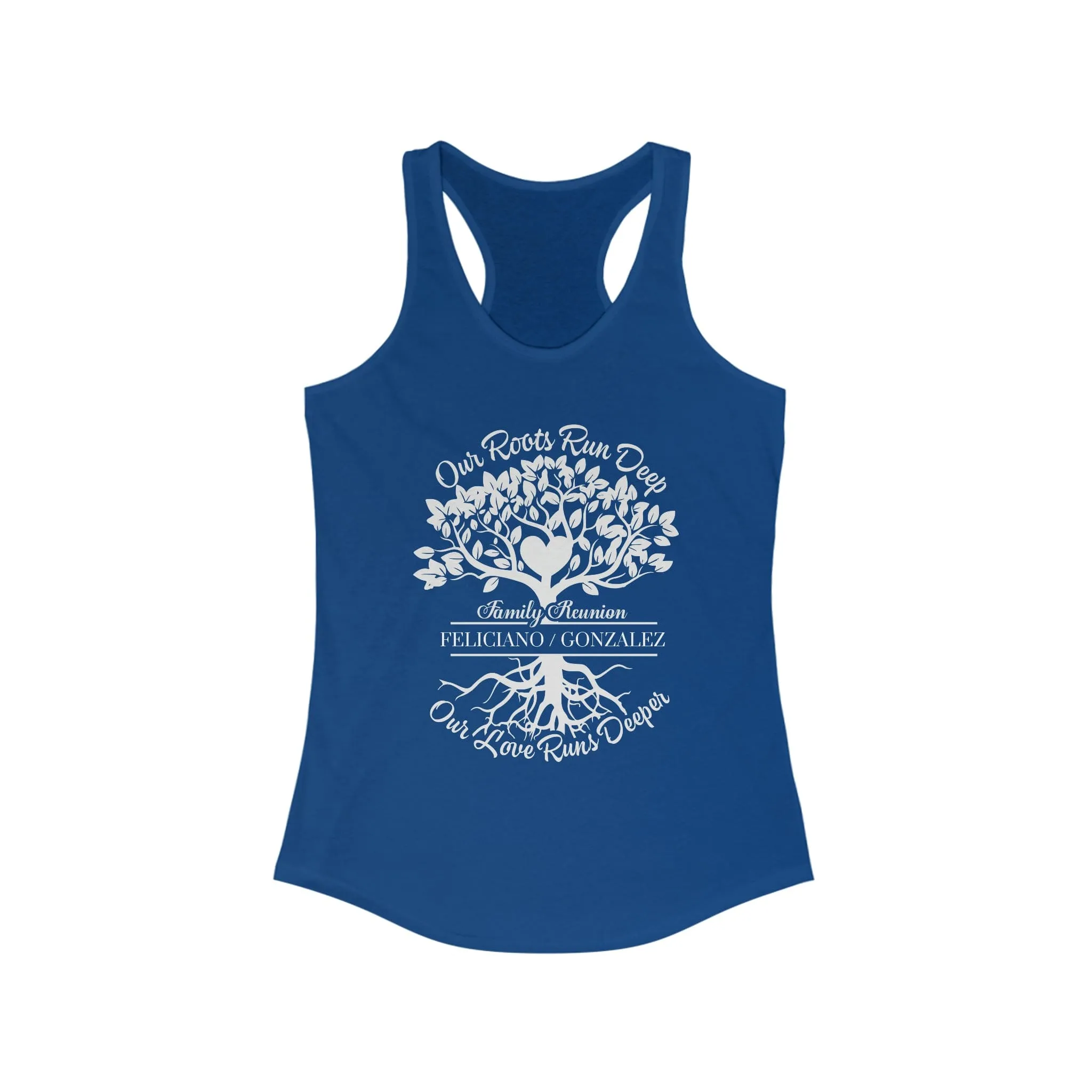 Women's Ideal Racerback Tank in Blue & Red