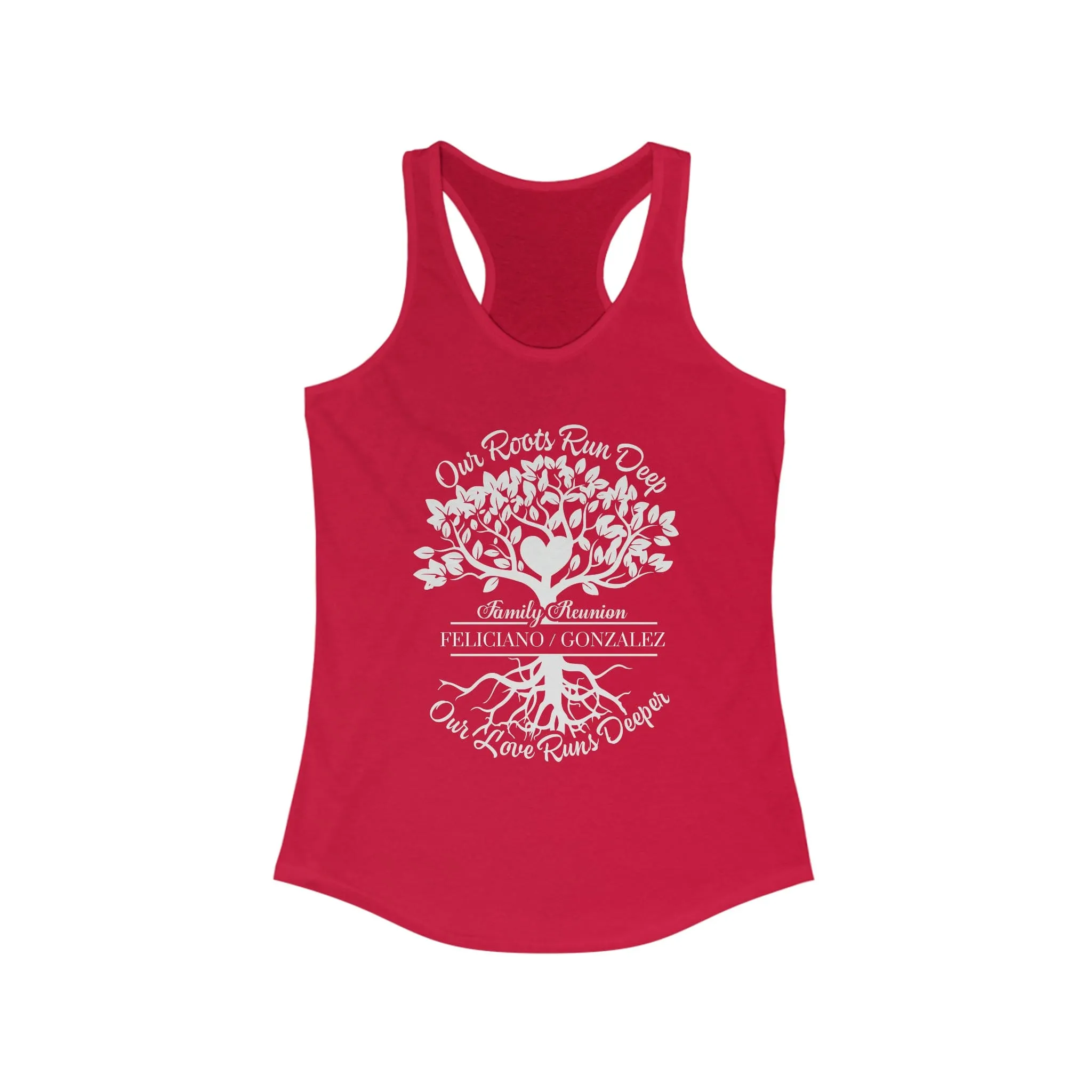 Women's Ideal Racerback Tank in Blue & Red