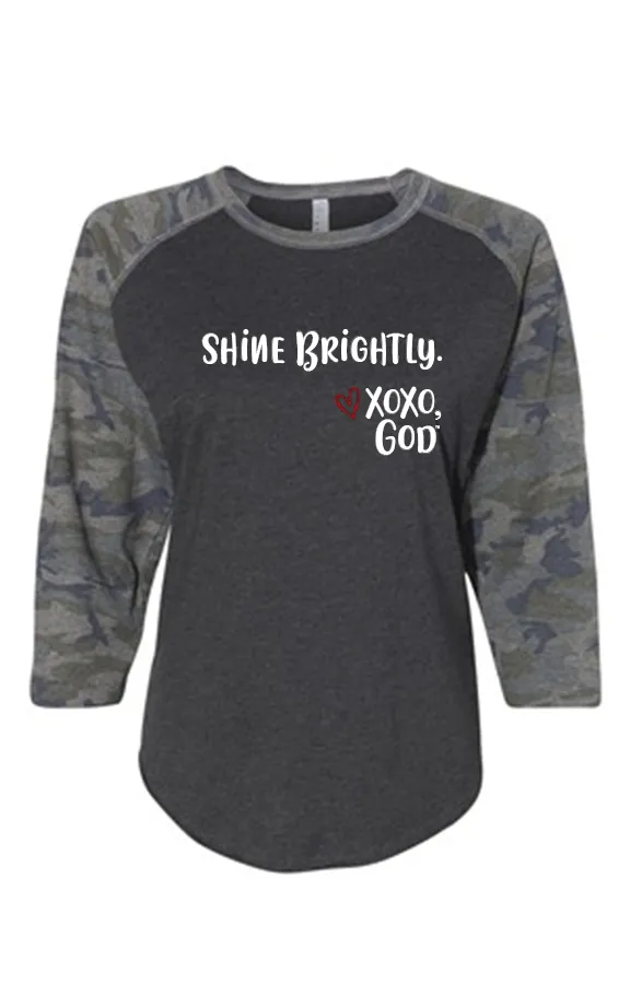 Women's Raglan Sleeve Baseball Tee - Shine Brightly.