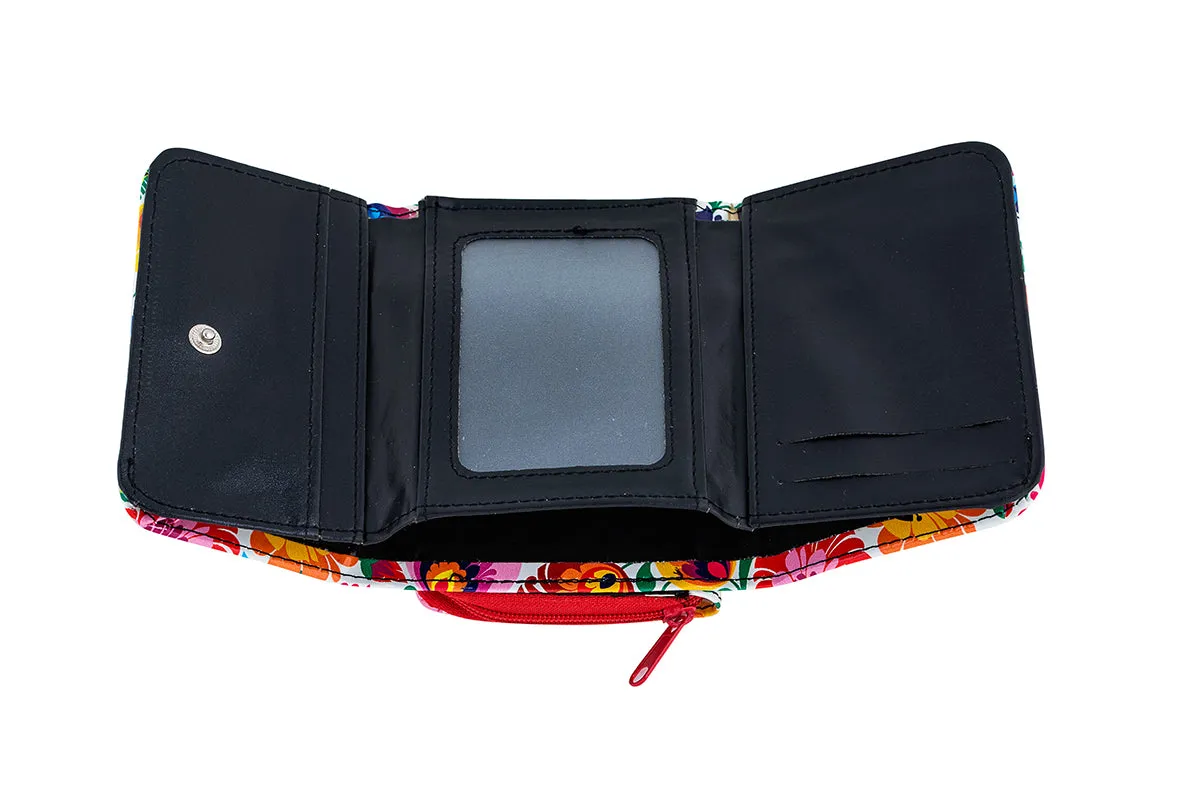 Women's Small Polish Folk Art Compact Bifold Pocket Wallet