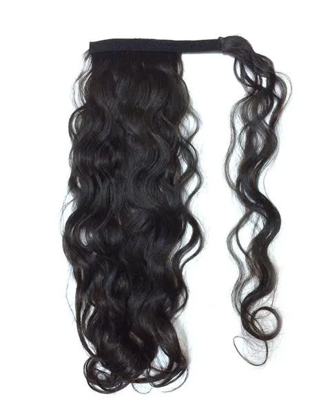 Wrap Around 100% Human Hair EXTRA THICK Ponytail in Deep Bodywave 14"