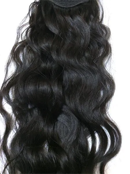 Wrap Around 100% Human Hair EXTRA THICK Ponytail in Deep Bodywave 14"