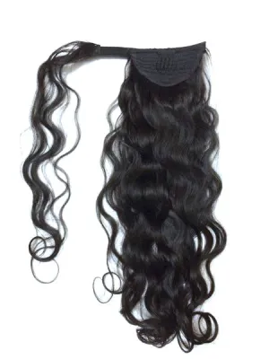 Wrap Around 100% Human Hair EXTRA THICK Ponytail in Deep Bodywave 14"