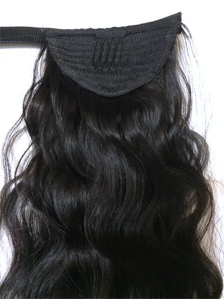 Wrap Around 100% Human Hair EXTRA THICK Ponytail in Deep Bodywave 14"