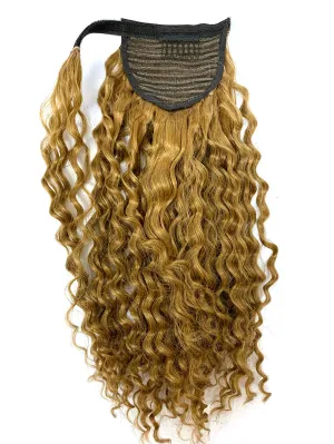 Wrap Around 100% Human Hair Ponytail in Deep Wave 22"