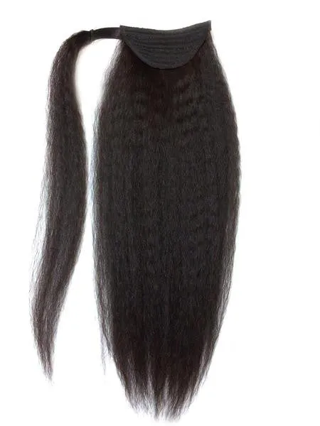 Wrap Around 100% Human Hair Ponytail in Kinky Straight 12"