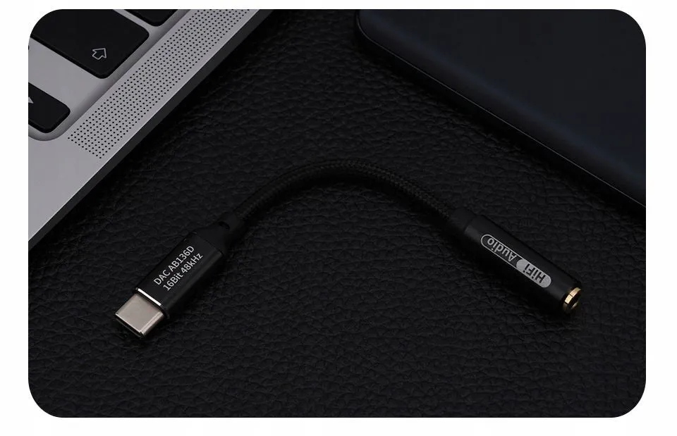 Wzmacniacz Sygnału Audio DAC na USB-C 16-BIT 48 kHz - AB136D T2 - Biały