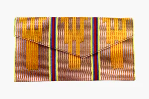 Yellow Path Kente Clutch Purse