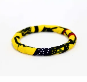 Yellow Slim Ankara Bangle