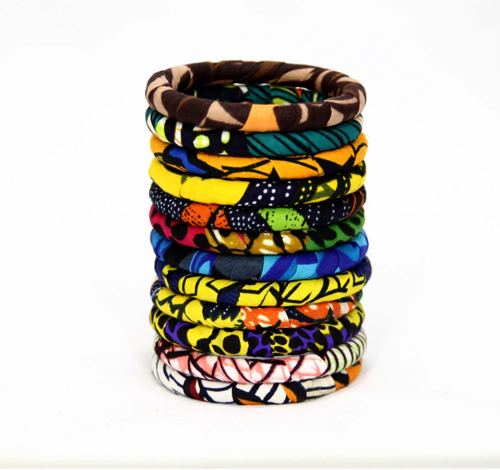 Yellow Slim Ankara Bangle